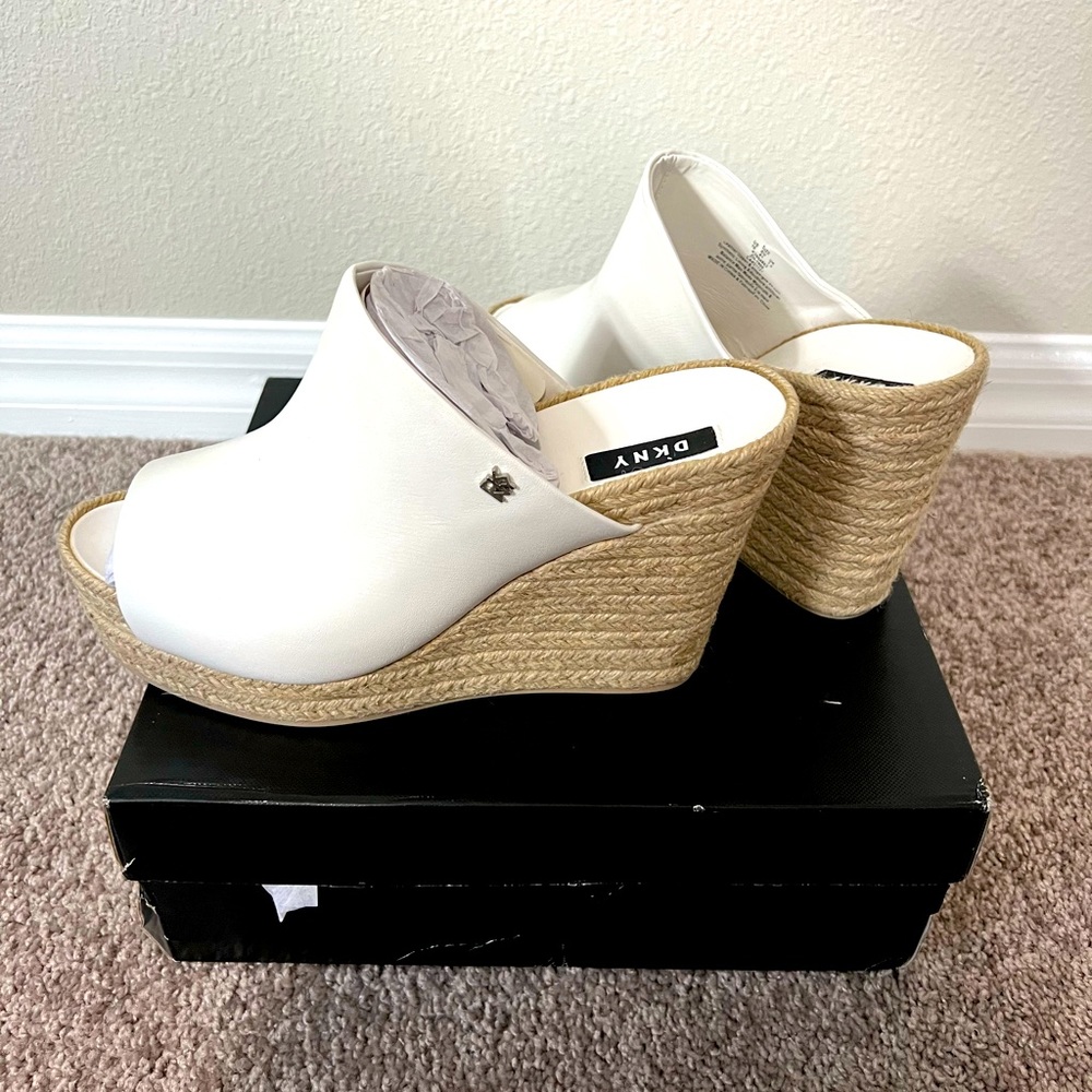 DKNY- White Wedges - BRAND NEW - NEVER WORN - $45